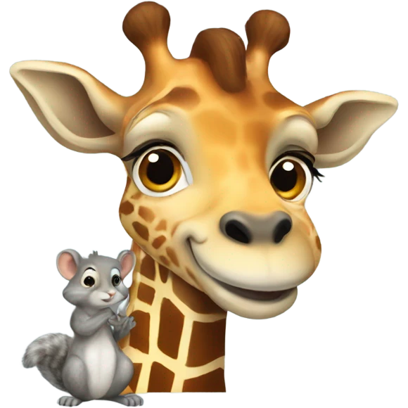 Giraffe with a grey squirrel  emoji