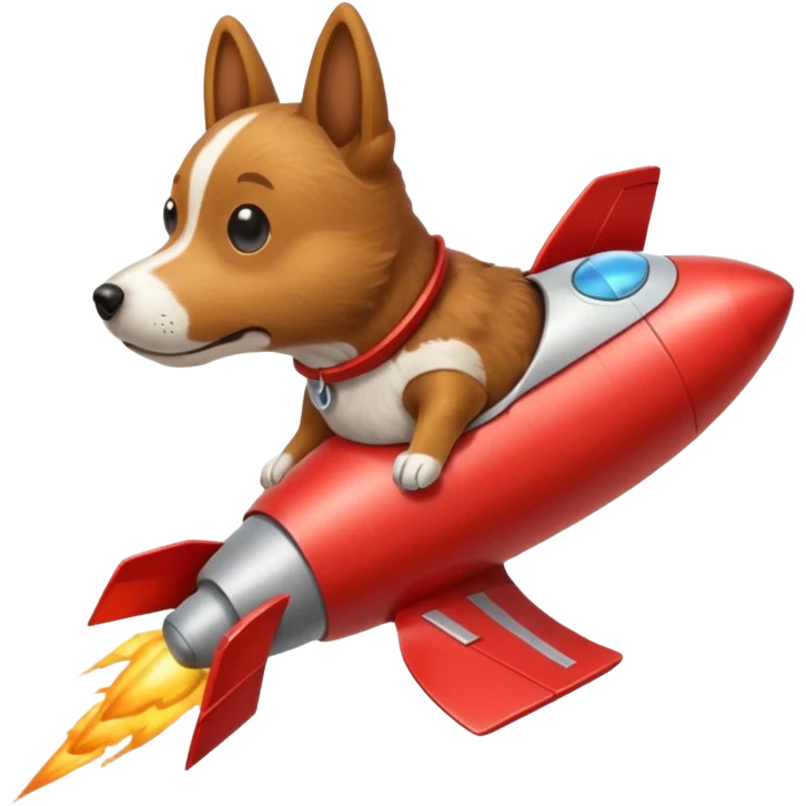 Dog flying poop rocket  emoji