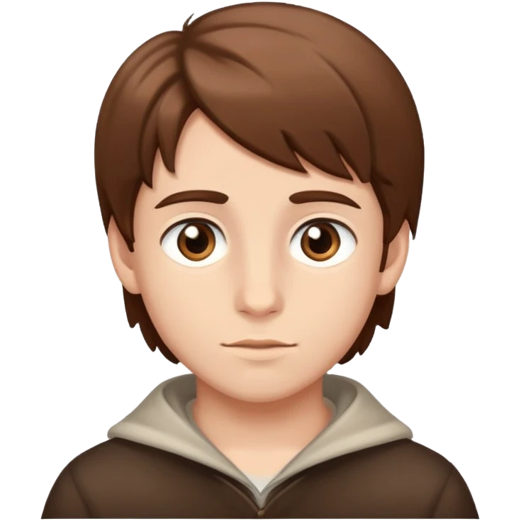 brown-haired boy with brown eyes  emoji