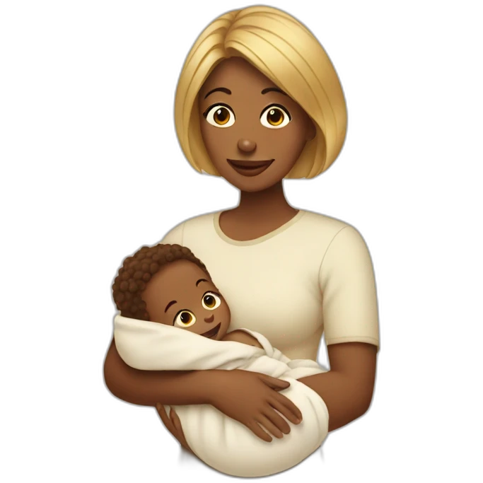Woman holding baby boy emoji