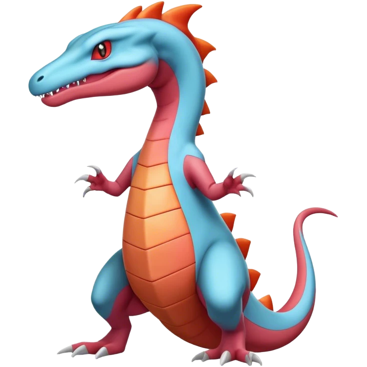 Badass cool colorful salamence-salazzle-hybrid, full body emoji