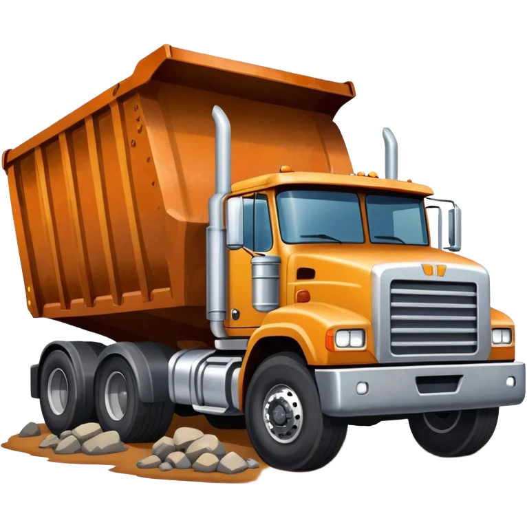 18 wheeler dumping rocks emoji