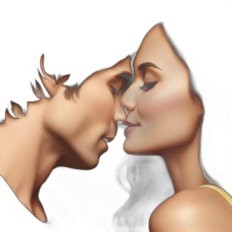 Ian Somerhalder kissing Nina Dobrev emoji