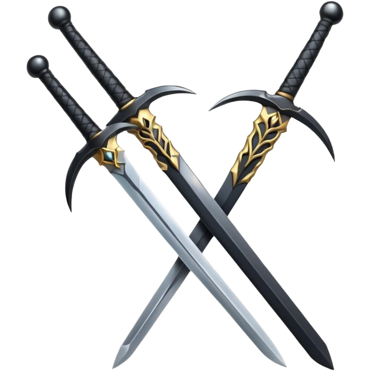 two all black sword emoji