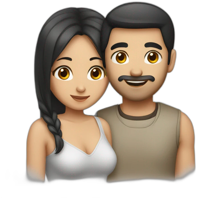 couple asian girl arabic man emoji
