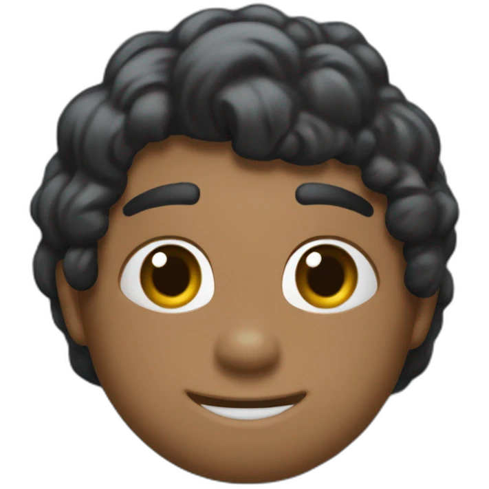 Quiero un emojis que tenga pelo negro con mechas azules y una venda negra y unos cachos negros y una sonrisa brava  emoji