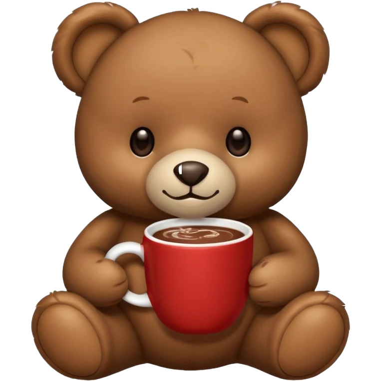 Teddy bear holding cup of hot chocolate  emoji
