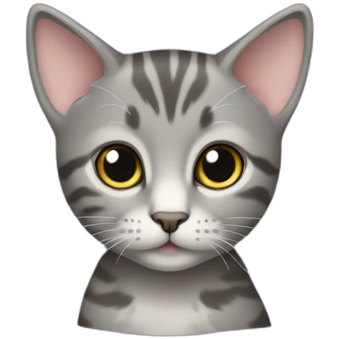 Very small grey tabby cat which looks a bit feminine emoji