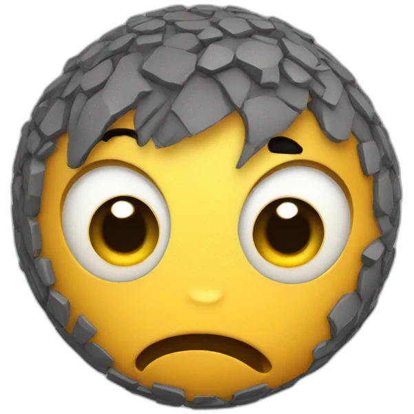 3d sphere with a cartoon courageous skin texture with big playful eyes emoji