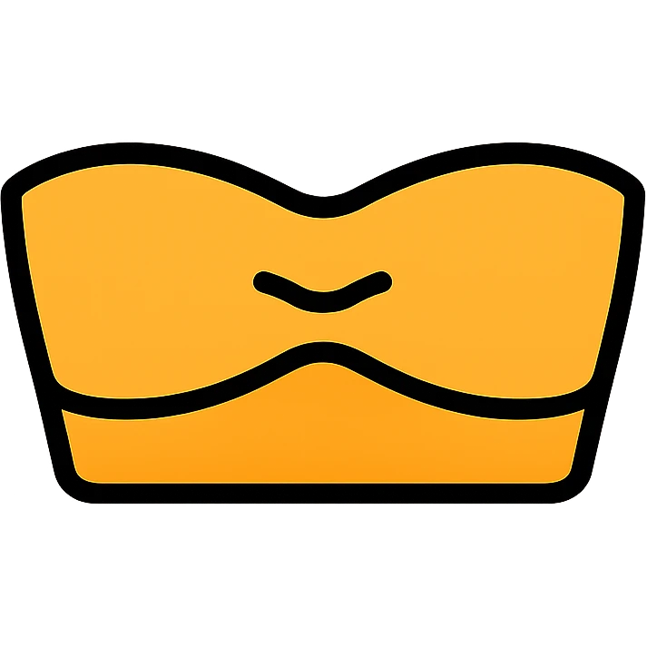 bandeau top, minimal flat color icon, soft shadows, fashion theme emoji