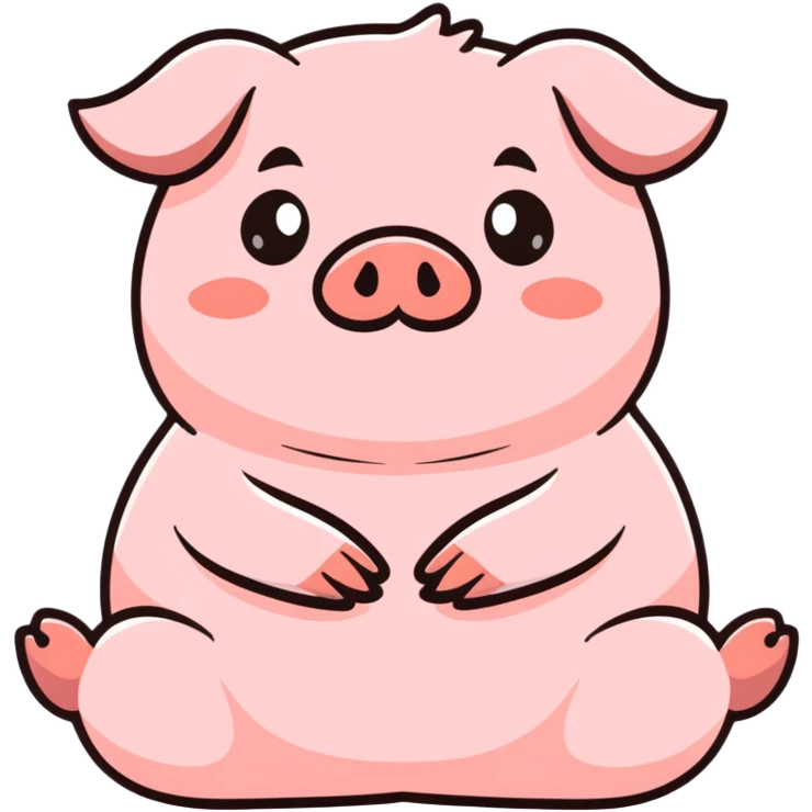 pregnant pig is doing yoga emoji