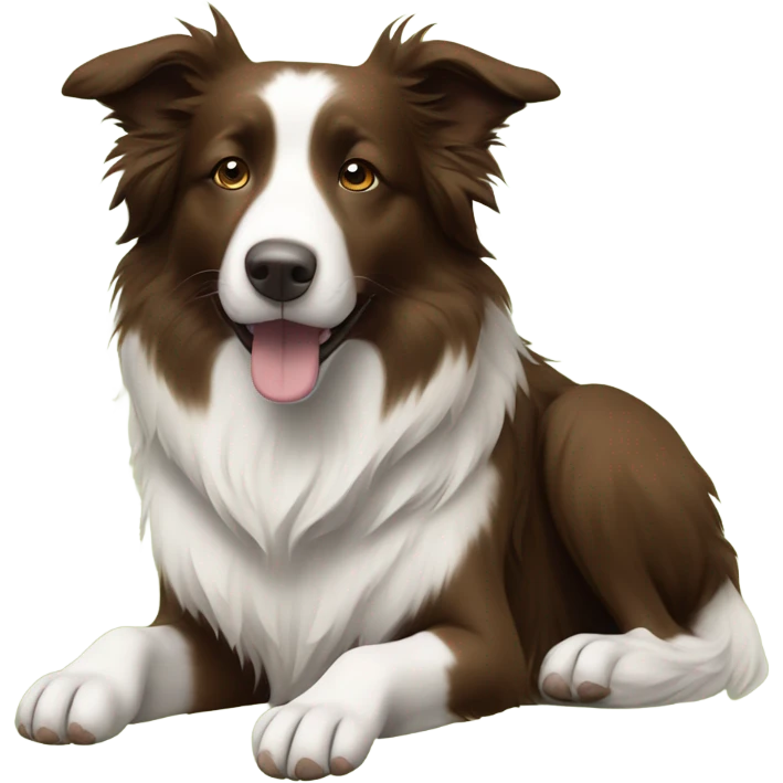 a brown border collie meditating emoji
