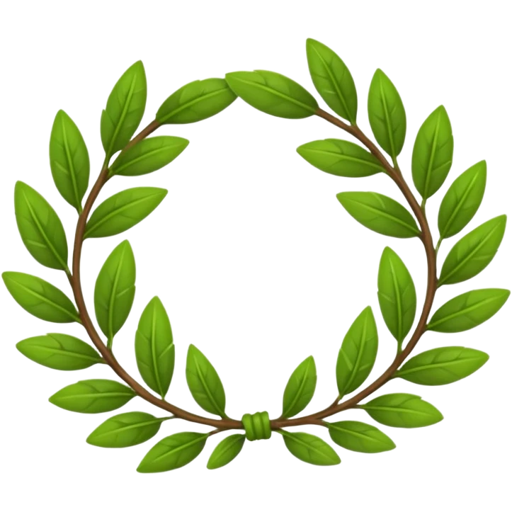 A stylized laurel wreath with thicker, cartoon-like leaves. emoji