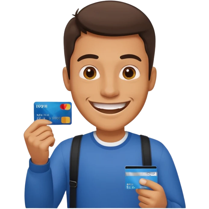 Man with credit card and grin















 emoji