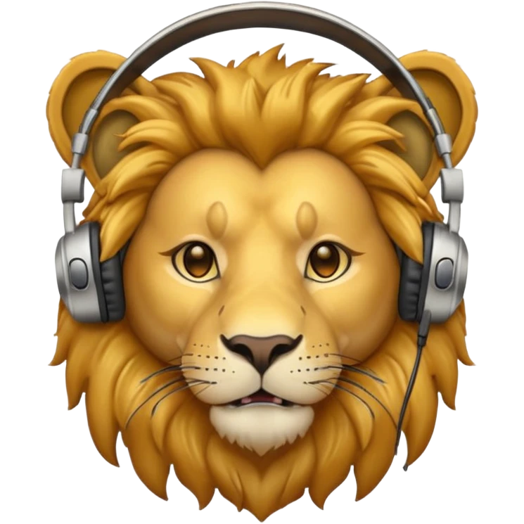 Lion with headphones emoji
