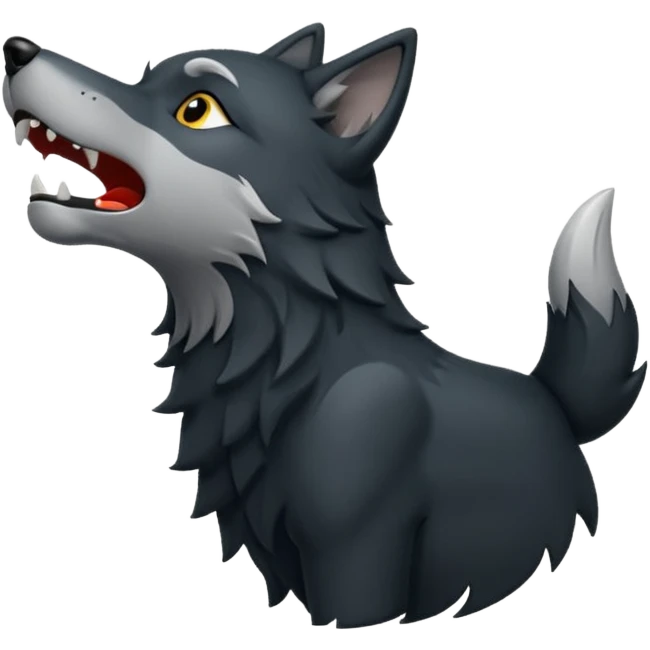 Black wolf howling emoji