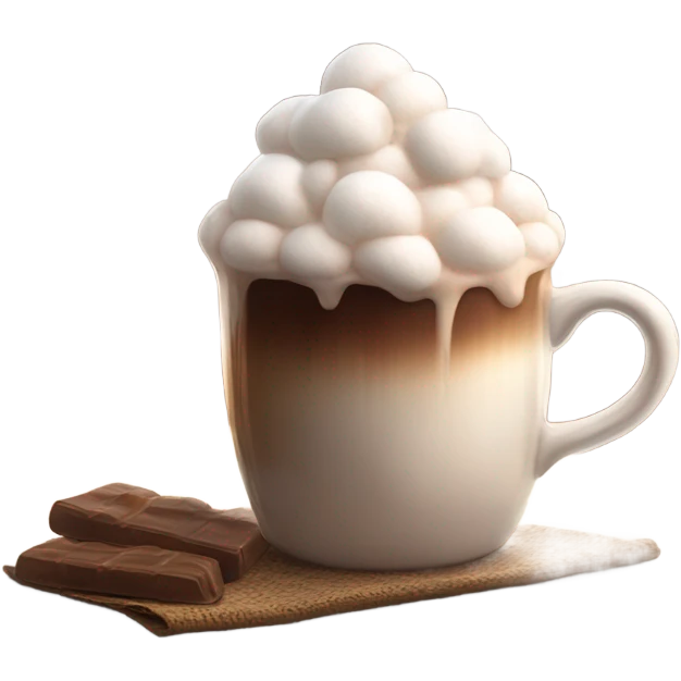Hot chocolate with marshmallows  emoji