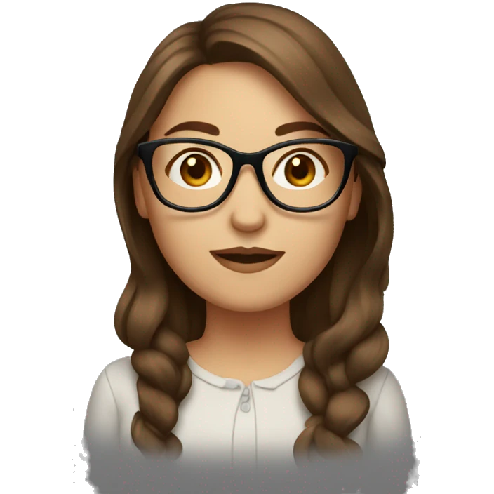 lady with brown hair and glassess emoji
