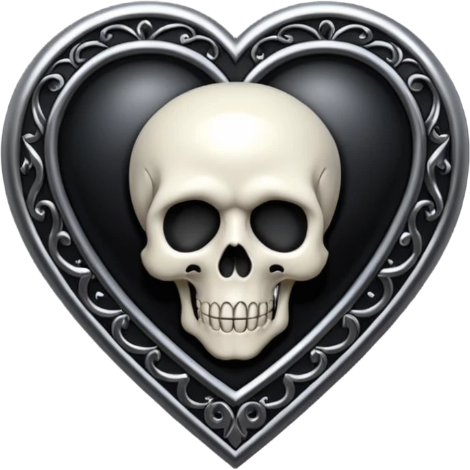 gothic heart with a skull accent emoji
