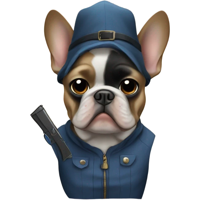 blue and tan french bulldog robber emoji