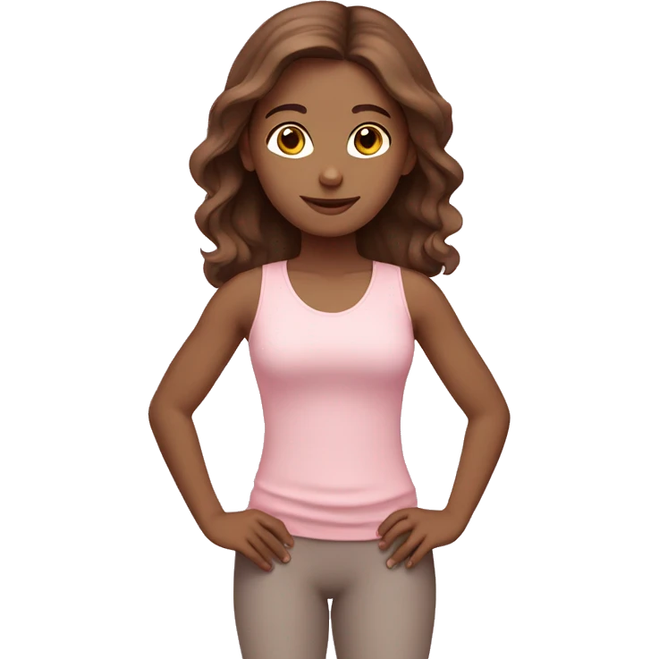 brown hair yoga girl light pink clothes  emoji