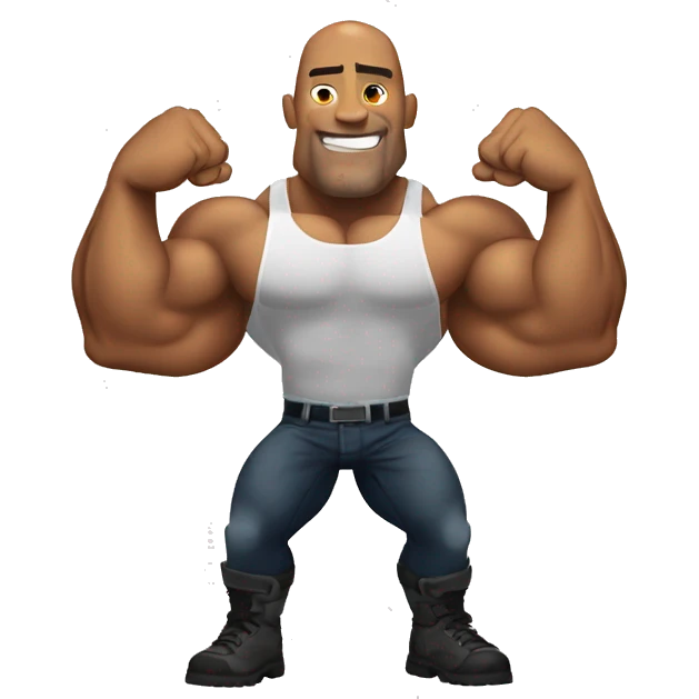 the rock double biceps with lighting emoji