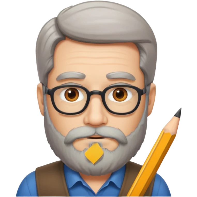 un escritor maduro con barba emoji