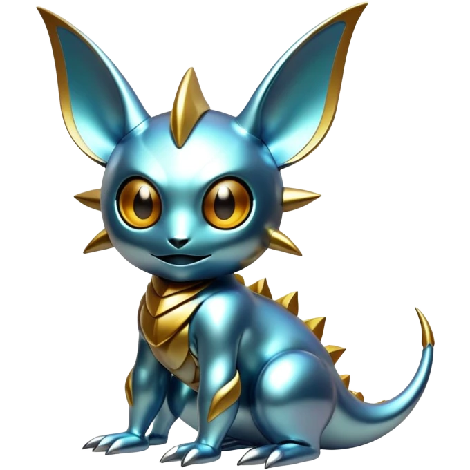 Metallic glossy complex aesthetic-scenery-Fakémon-creature emoji
