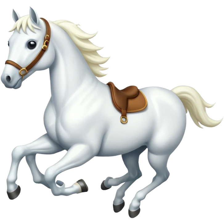Creat a white horse running emoji