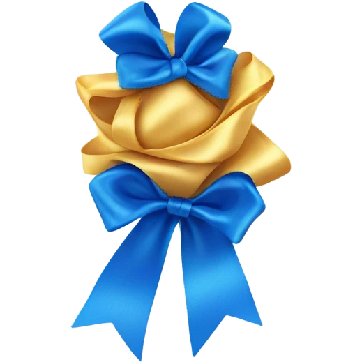 a blue ribbon emoji