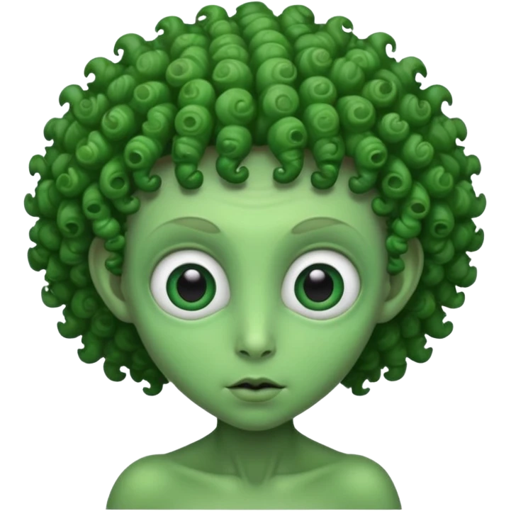 curly hair alien emoji