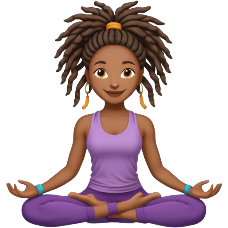 yoga black girl with locs  emoji
