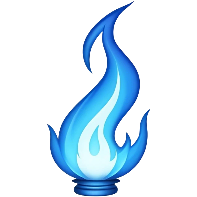 blue stilized flame  emoji