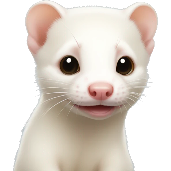 Albino ferret with one ear  emoji