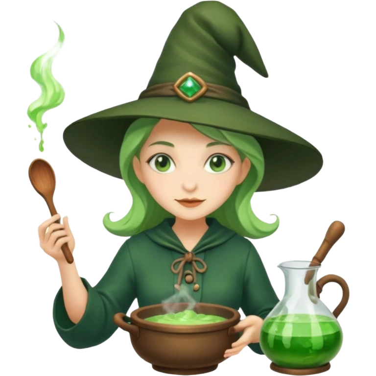 green witch cooking potion emoji