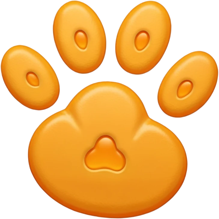 a very light pale pastel yellow-orange pawprint emoji