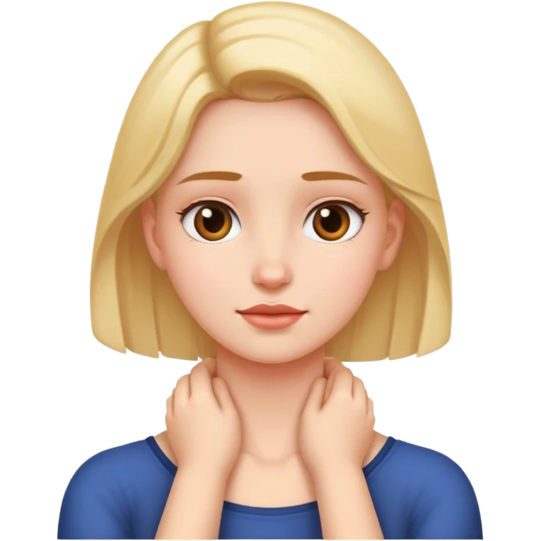 Girl with hands over neck emoji