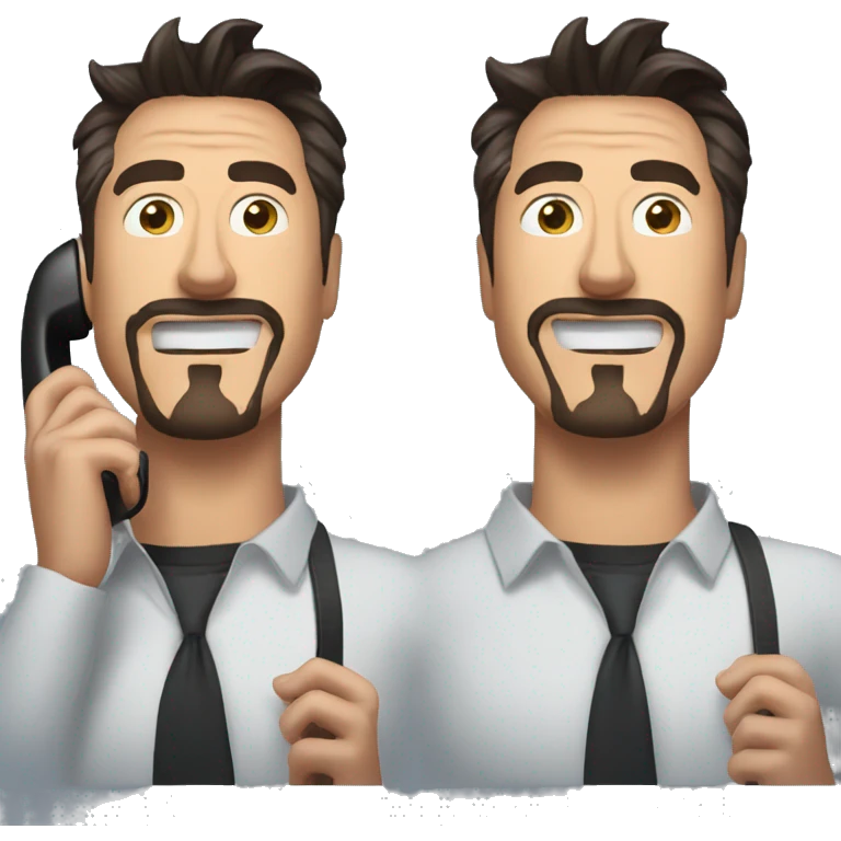 Funny Tony stark on the phone emoji