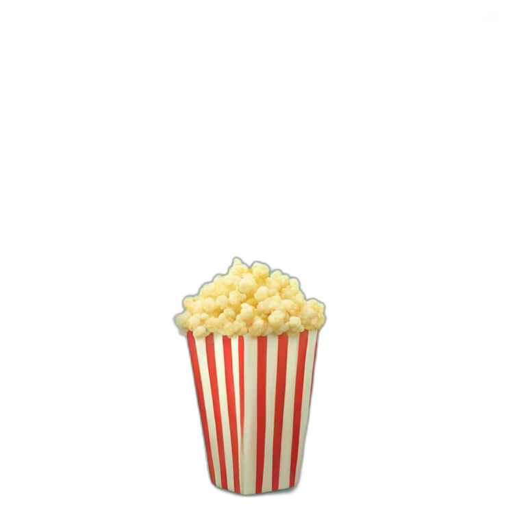 Popcorn and mint hearts around  emoji