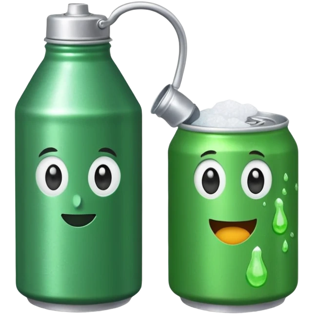 Green Soda can on left and Salt Jug on right emoji