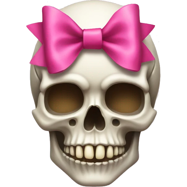 Skull with a pink bow emoji
