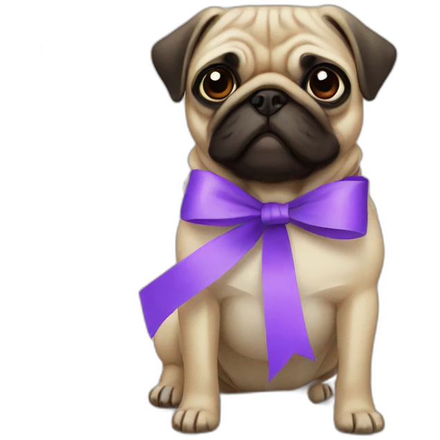 Pug with ribbon emoji