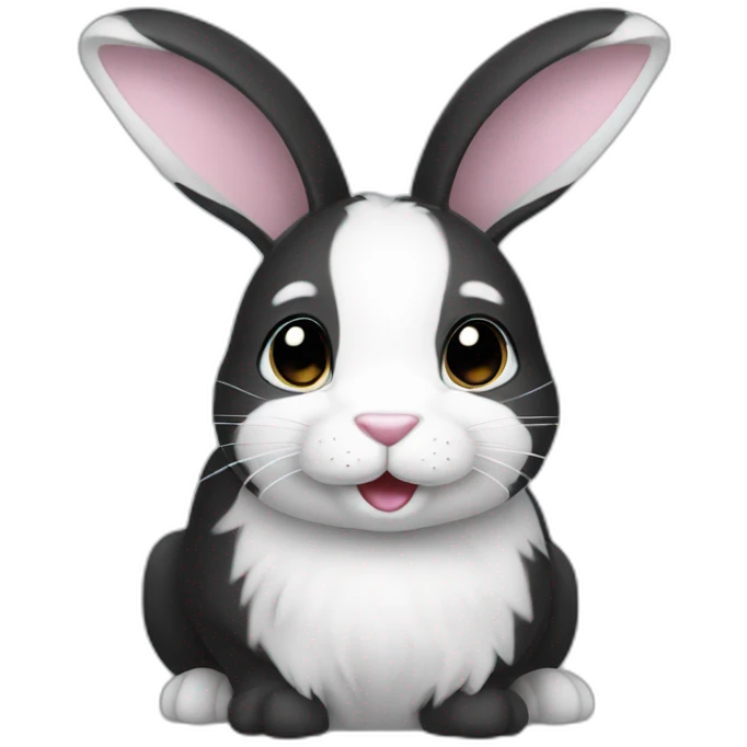 Black and white bunny emoji