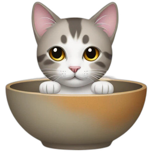 Cat with himalayan bowls emoji