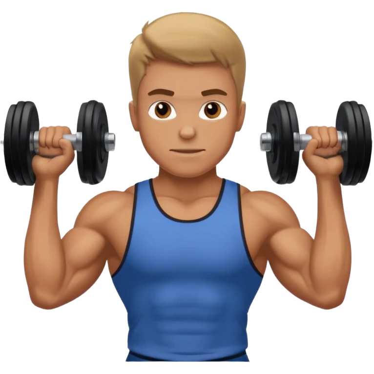 a man lifting dumbbell in gym  emoji