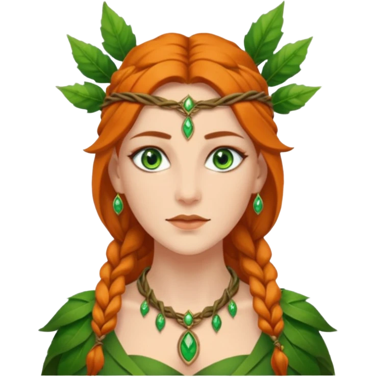 Leaf-necklace druid queen emoji