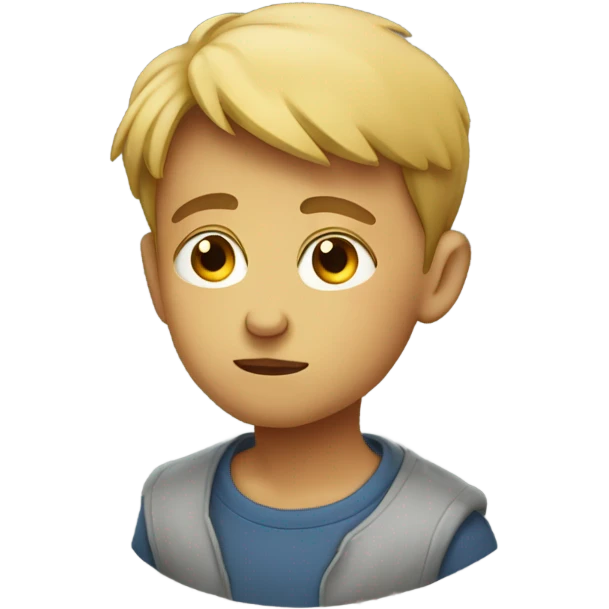 Boy gazing while tilting face downwards  emoji