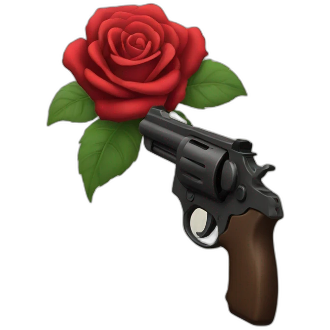 gun and roses emoji