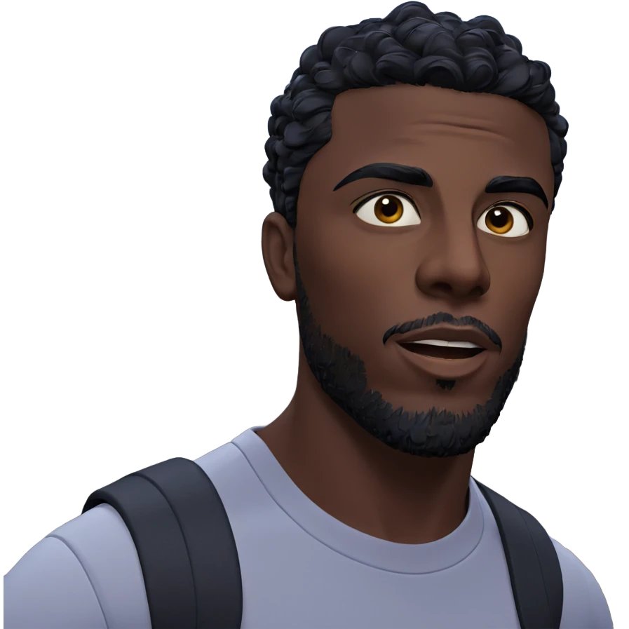 dark-skinned male in nature emoji