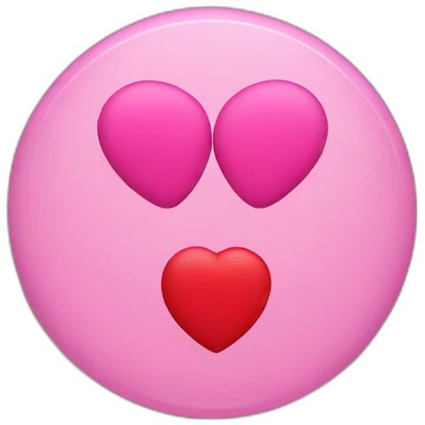 circle pink shape pills with heart shape on it emoji